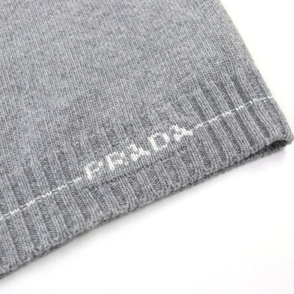 Prada 2021 P24m2a Virgin Wool Cashmere Logo Embroidery Crew Neck Knit Sweater