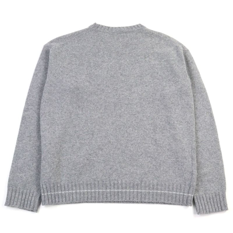 Prada 2021 P24m2a Virgin Wool Cashmere Logo Embroidery Crew Neck Knit Sweater