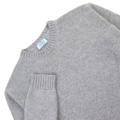 Prada 2021 P24m2a Virgin Wool Cashmere Logo Embroidery Crew Neck Knit Sweater