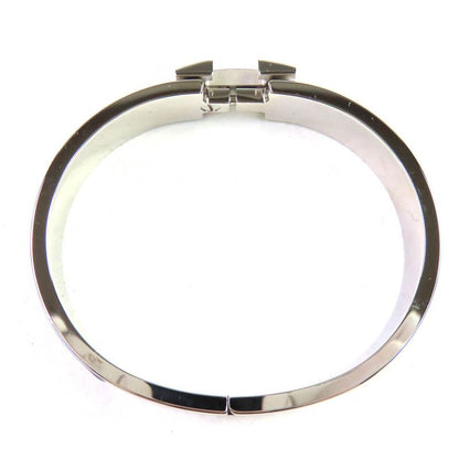 Hermes Click H Silver Hardware Enamel Bracelet Bangle Purple With Box And