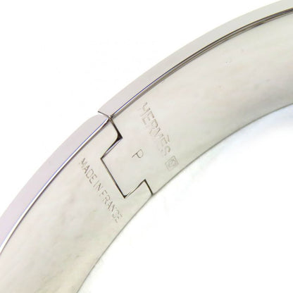 Hermes Click H Silver Hardware Enamel Bracelet Bangle Purple With Box And