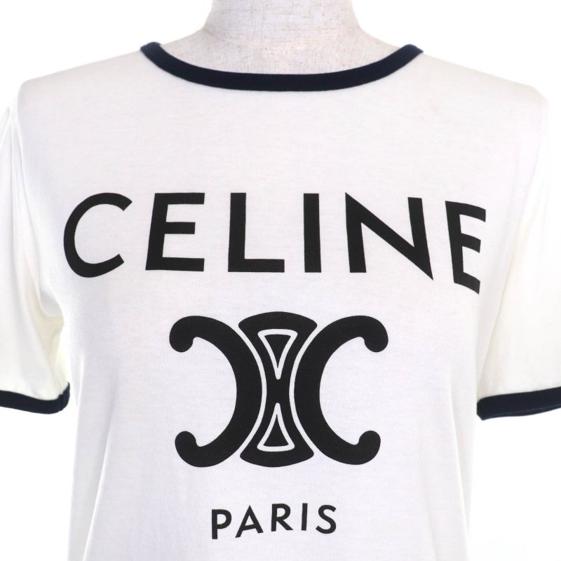 Celine 2x872671q 100% Cotton Eddy Period Celine Paris Triomphe Logo Print Crew