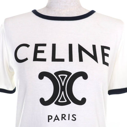Celine 2x872671q 100% Cotton Eddy Period Celine Paris Triomphe Logo Print Crew