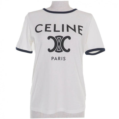 Celine 2x872671q 100% Cotton Eddy Period Celine Paris Triomphe Logo Print Crew