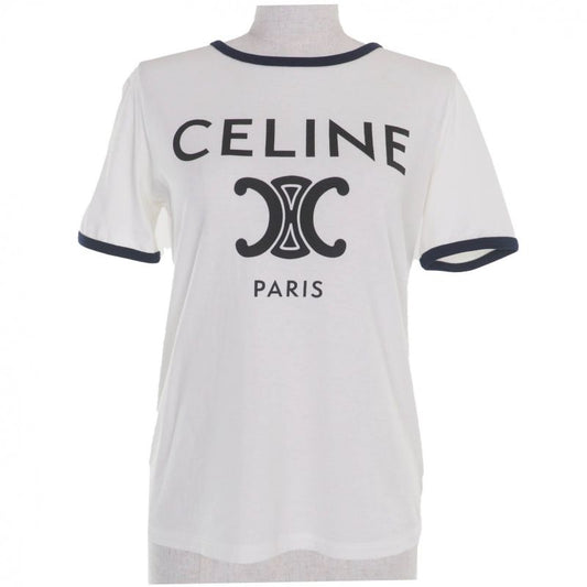 Celine 2x872671q 100% Cotton Eddy Period Celine Paris Triomphe Logo Print Crew