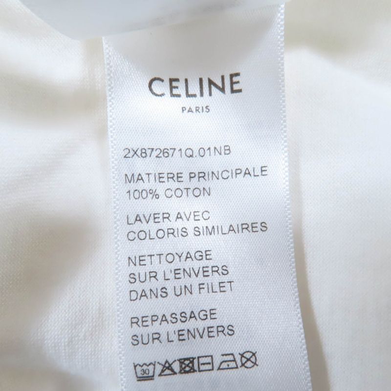 Celine 2x872671q 100% Cotton Eddy Period Celine Paris Triomphe Logo Print Crew