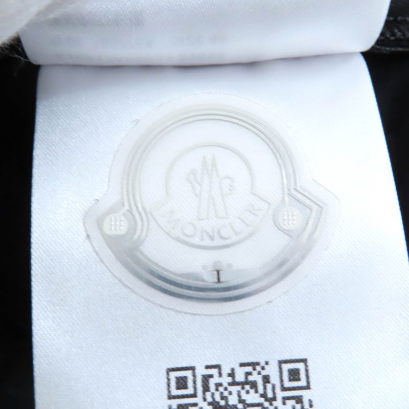 Moncler 2024 Pantalone Nylon Pants With Rubber Logo Patch Bottoms Black 44 Made