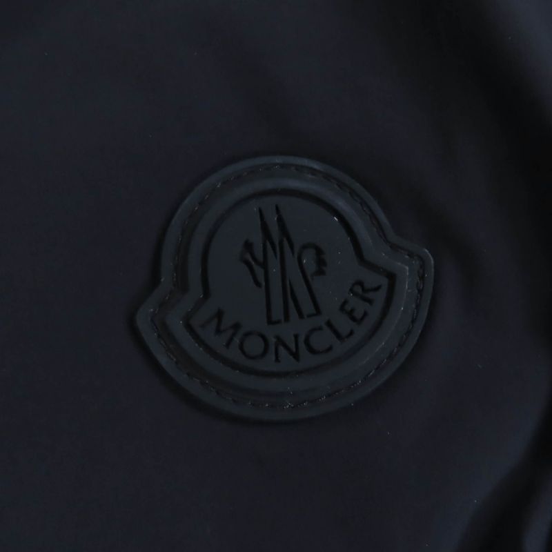 Moncler 2024 Pantalone Nylon Pants With Rubber Logo Patch Bottoms Black 44 Made