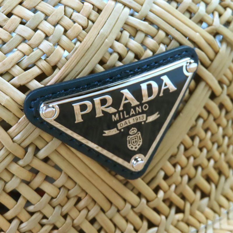 Prada 2024 2hc317 Triangle Logo Plate Triangle Logo Plate Large Straw Hat