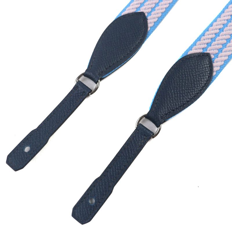 Hermes Caval Togo 25mm (0.98in) Canvas Leather Silver Hardware Shoulder Strap