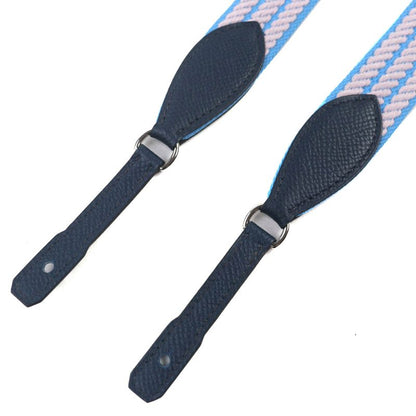 Hermes Caval Togo 25mm (0.98in) Canvas Leather Silver Hardware Shoulder Strap