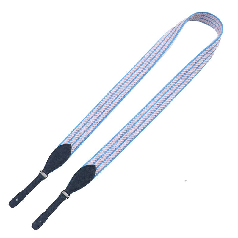 Hermes Caval Togo 25mm (0.98in) Canvas Leather Silver Hardware Shoulder Strap