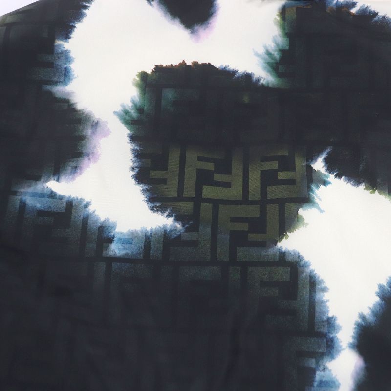 Fendi 2022 Faa888 FF Logo Zucca Paint Design Cotton Jacket Blouson Ivory 50