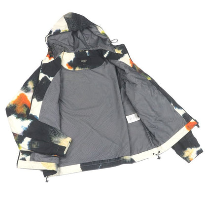 Fendi 2022 Faa888 FF Logo Zucca Paint Design Cotton Jacket Blouson Ivory 50