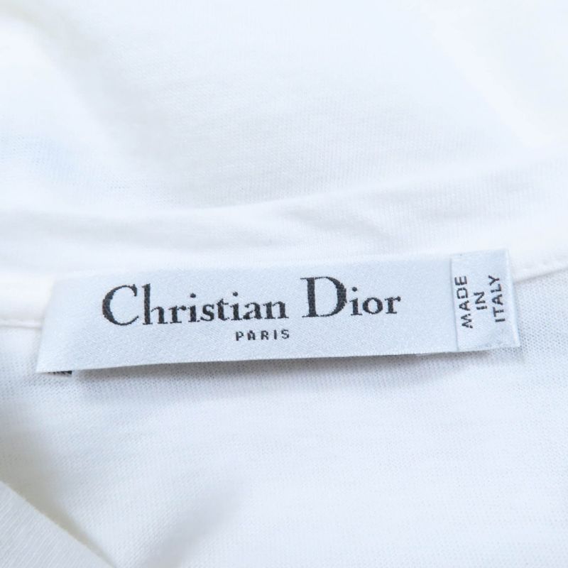 Christian DIOR 323t06a4414 100% Cotton Logo Embroidery Short Sleeve T-shirt