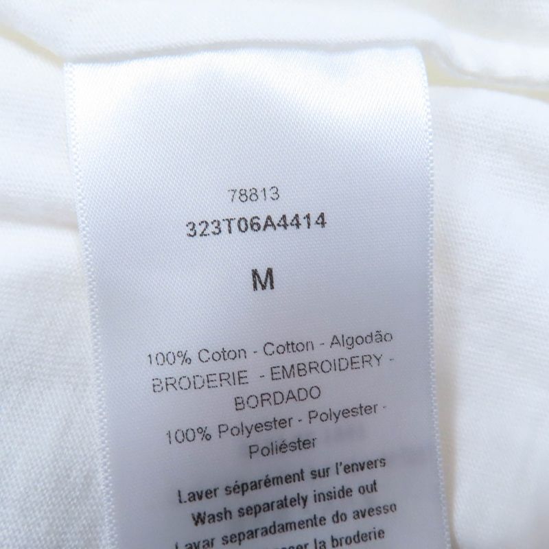 Christian DIOR 323t06a4414 100% Cotton Logo Embroidery Short Sleeve T-shirt