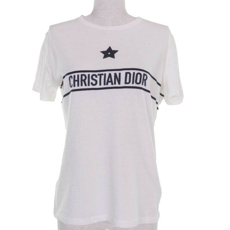 Christian DIOR 323t06a4414 100% Cotton Logo Embroidery Short Sleeve T-shirt