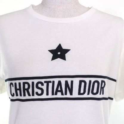 Christian DIOR 323t06a4414 100% Cotton Logo Embroidery Short Sleeve T-shirt