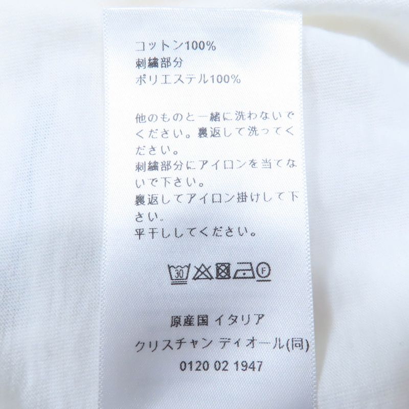 Christian DIOR 323t06a4414 100% Cotton Logo Embroidery Short Sleeve T-shirt