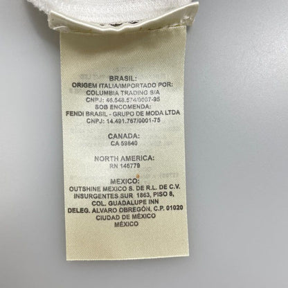 Fendi Fs7111 Zucca Pattern With Logo And Back Fringe Design Short Sleeve