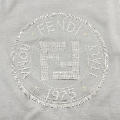 Fendi Fs7111 Zucca Pattern With Logo And Back Fringe Design Short Sleeve