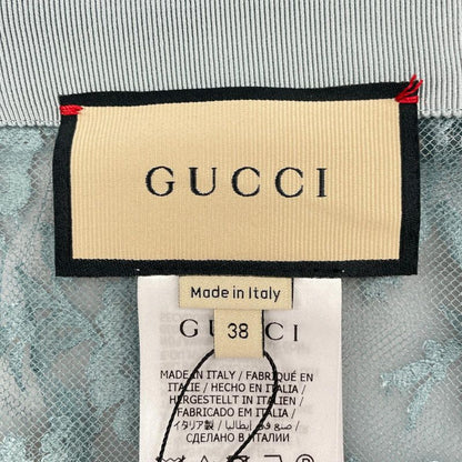 Gucci 22AW 699241 Floral Lace Asymmetrical Maxi Skirt Long Skirt Sac Blue 38