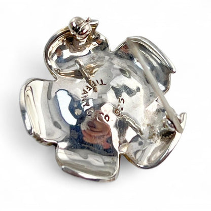 Tiffany & Co Sv925 Flower Motif Floral Brooch Accessory Silver Ladies