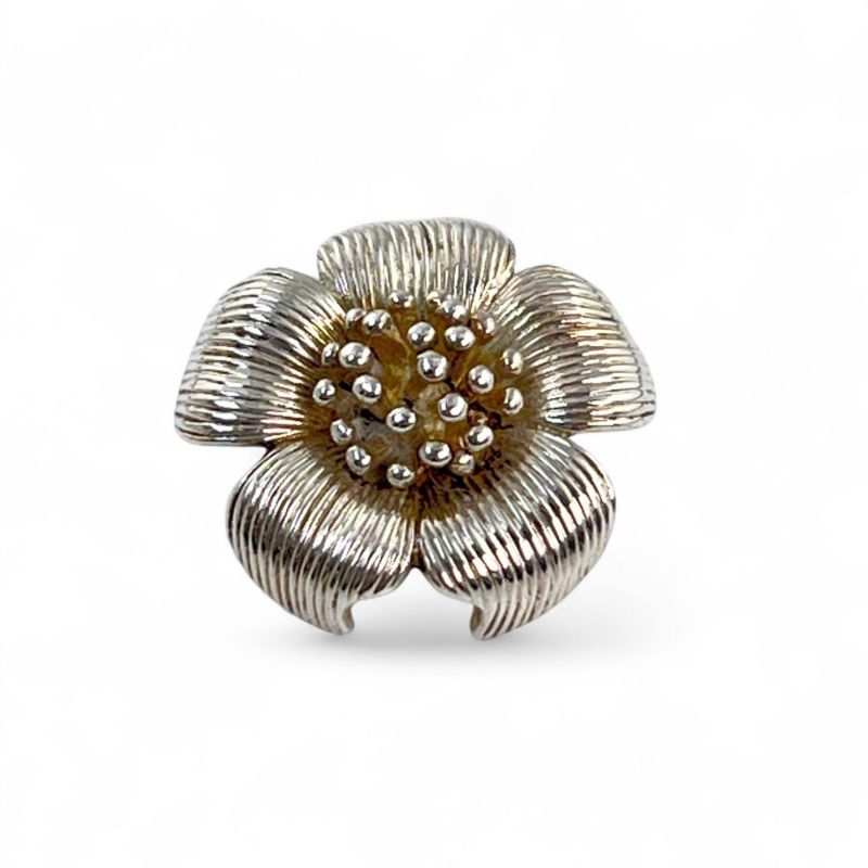 Tiffany & Co Sv925 Flower Motif Floral Brooch Accessory Silver Ladies