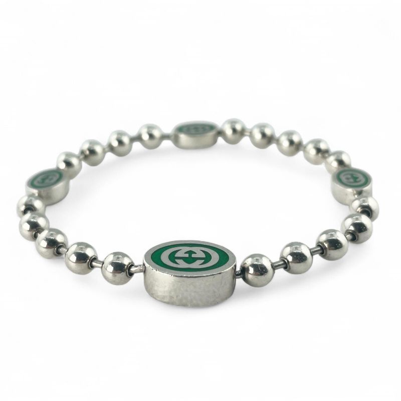 Gucci Interlocking G Ball Chain Bracelet Accessory Ag925 Silver