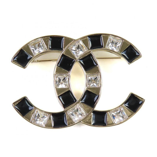CHANEL Abe829 B25C Coco Mark CC Logo Bijoux Brooch Gold Black Storage With Bag