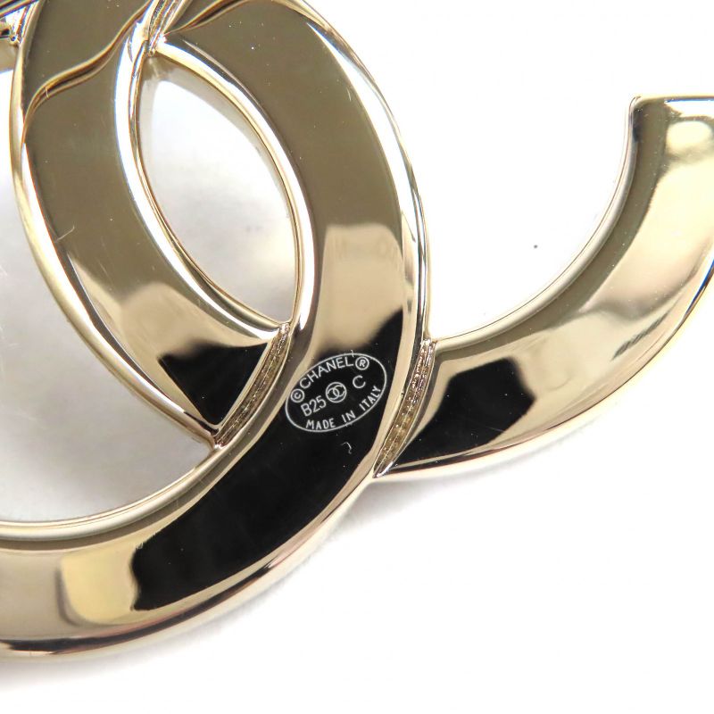 CHANEL Abe829 B25C Coco Mark CC Logo Bijoux Brooch Gold Black Storage With Bag