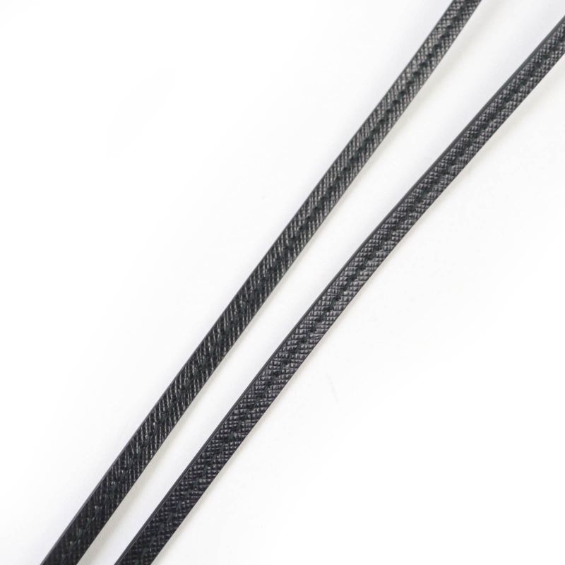 Prada 2ic027 Triangle Logo Triangle Plate Loop Tie Bolo Tie Leather Necklace