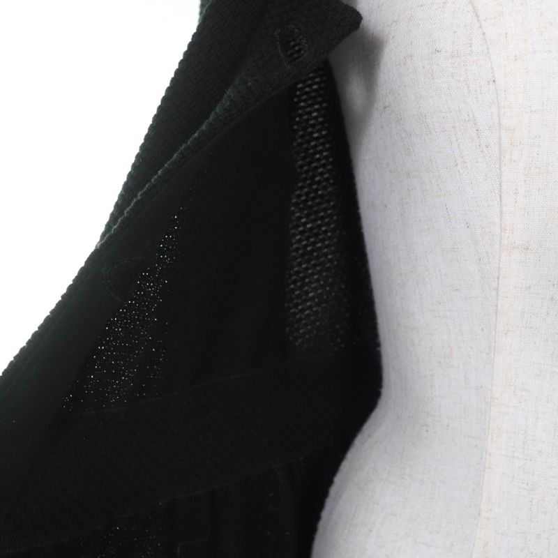 Christian DIOR 1c24801gm528 Cotton 100% Leather Use Knit Coat Black 40 Made In