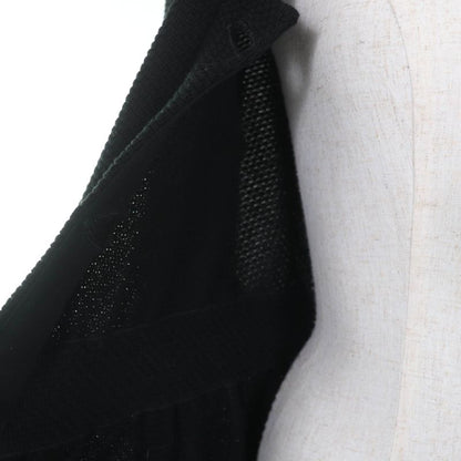 Christian DIOR 1c24801gm528 Cotton 100% Leather Use Knit Coat Black 40 Made In