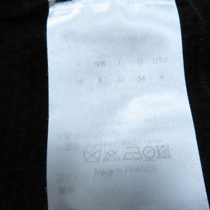 Christian DIOR 1c24801gm528 Cotton 100% Leather Use Knit Coat Black 40 Made In