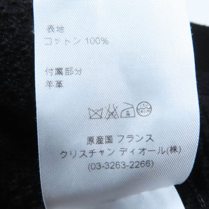 Christian DIOR 1c24801gm528 Cotton 100% Leather Use Knit Coat Black 40 Made In