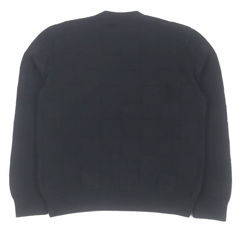 Louis Vuitton 24SS Damier Crew Neck Long Sleeve Knit Sweater Black M Made In