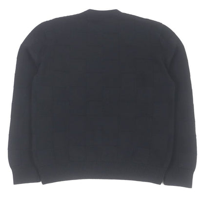 Louis Vuitton 24SS Damier Crew Neck Long Sleeve Knit Sweater Black M Made In