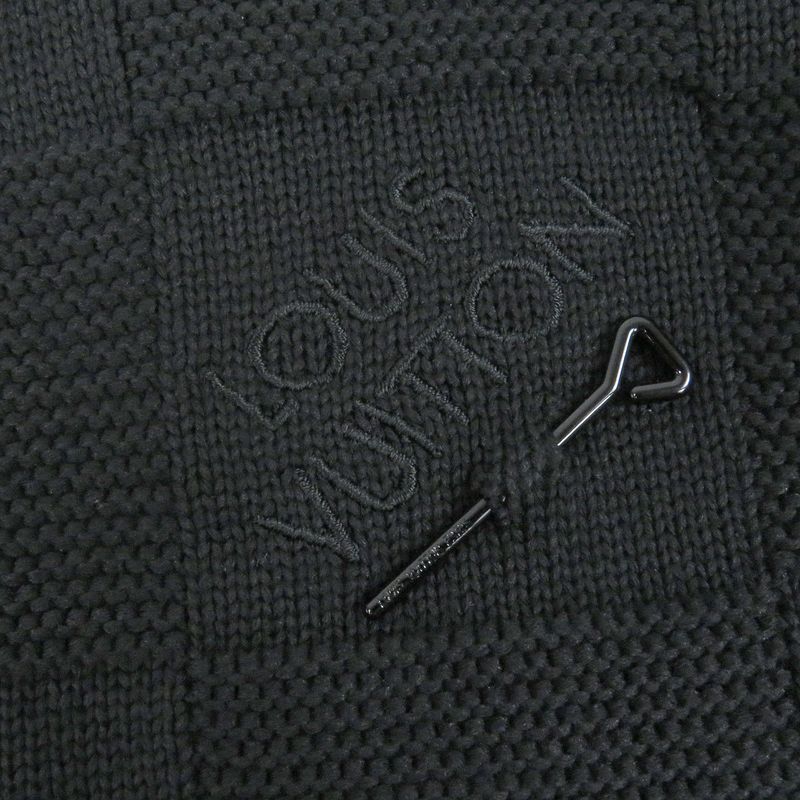 Louis Vuitton 24SS Damier Crew Neck Long Sleeve Knit Sweater Black M Made In