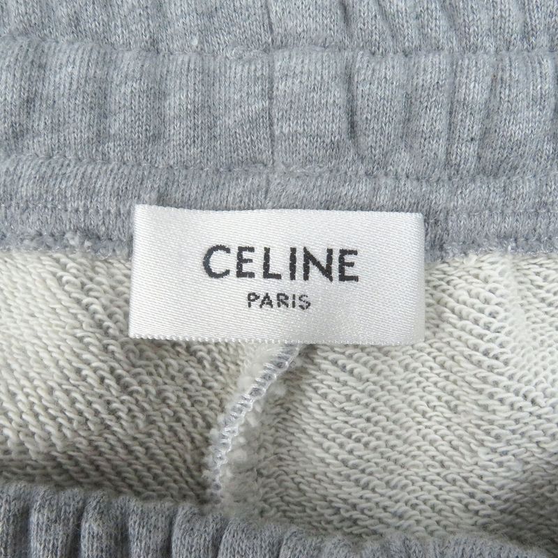 Celine 21SS 2z149670q 100% Cotton Logo Studded Sweat Shorts Grey S Made In