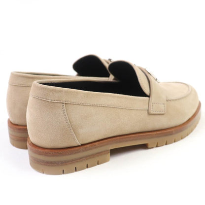 Hermes Loafer Moccasin Foble Suedeleather Silver Hardware H Logo Hardware Beige