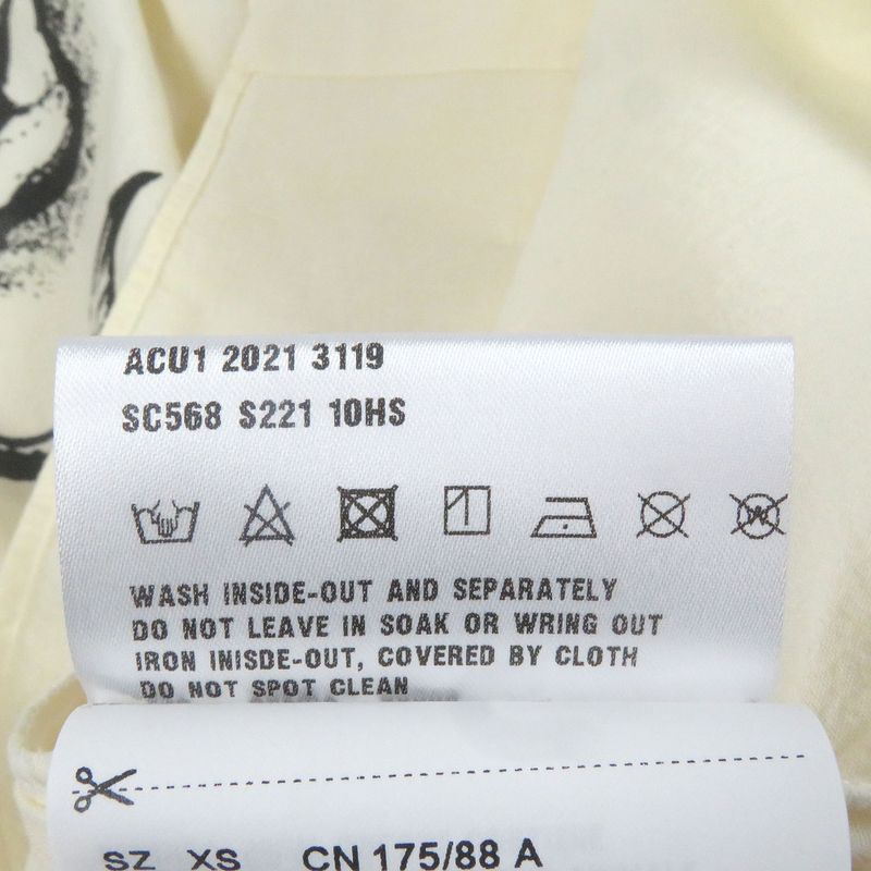 Prada 22SS Sc568 100% Cotton Tattoo Print Long Sleeve Long Sleeve Shirt Ivory