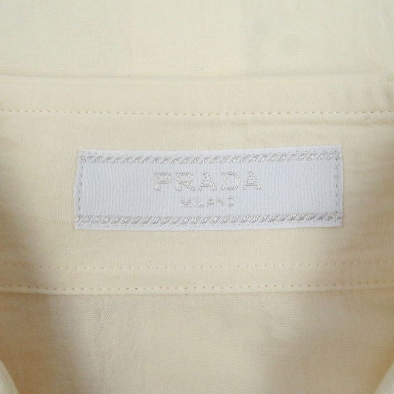 Prada 22SS Sc568 100% Cotton Tattoo Print Long Sleeve Long Sleeve Shirt Ivory
