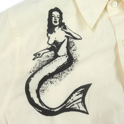 Prada 22SS Sc568 100% Cotton Tattoo Print Long Sleeve Long Sleeve Shirt Ivory