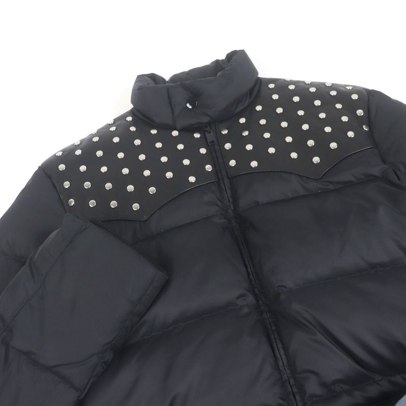 Saint Laurent Paris 2014 361791 Eddy Period Leather Yoke Studded Down Jacket