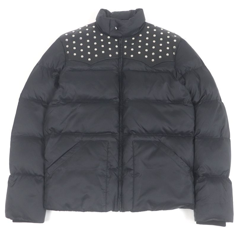 Saint Laurent Paris 2014 361791 Eddy Period Leather Yoke Studded Down Jacket