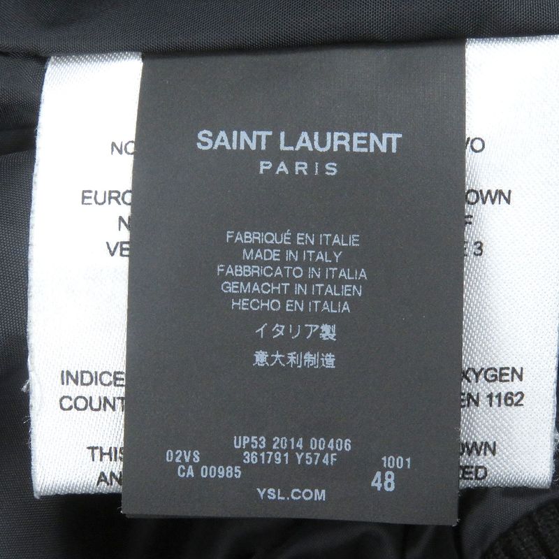 Saint Laurent Paris 2014 361791 Eddy Period Leather Yoke Studded Down Jacket
