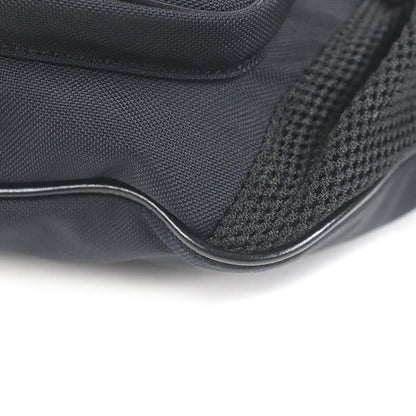 Celine 19868 Nylon Trekking Belt Bag Logo Print Body Bag Waist Pouch Black With