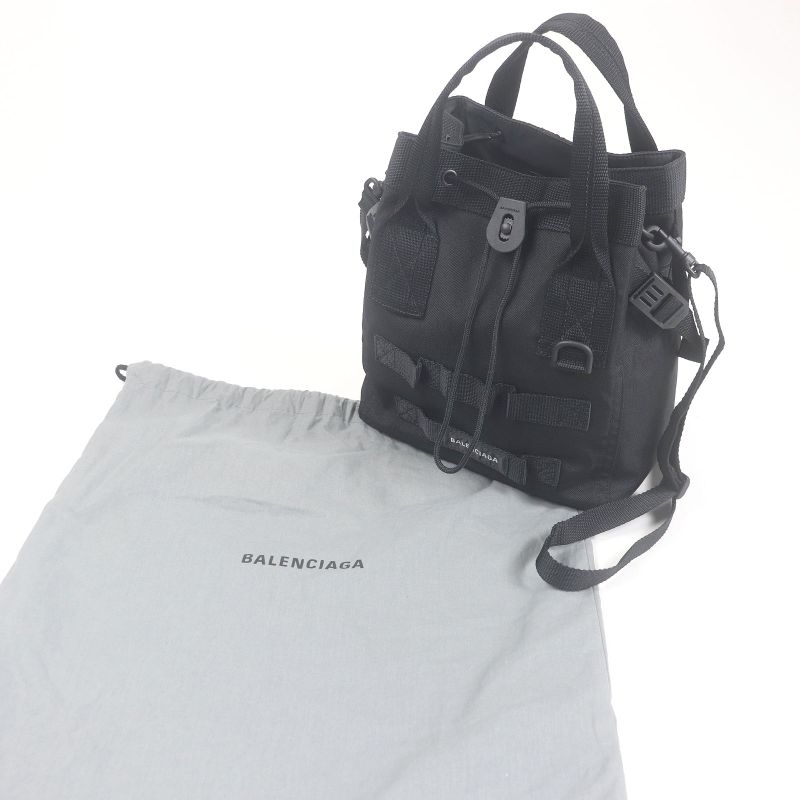 Balenciaga 644029 ARMY Recycled Polyamide 2WAY Handbag Shoulder Bag Black