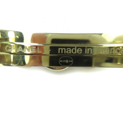 CHANEL I22S Rhinestone Coco Mark F Pearl Barrette Hair Accessory White Goldhardw